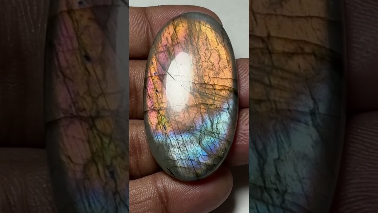 High quality multi flash labradorite cabochon 