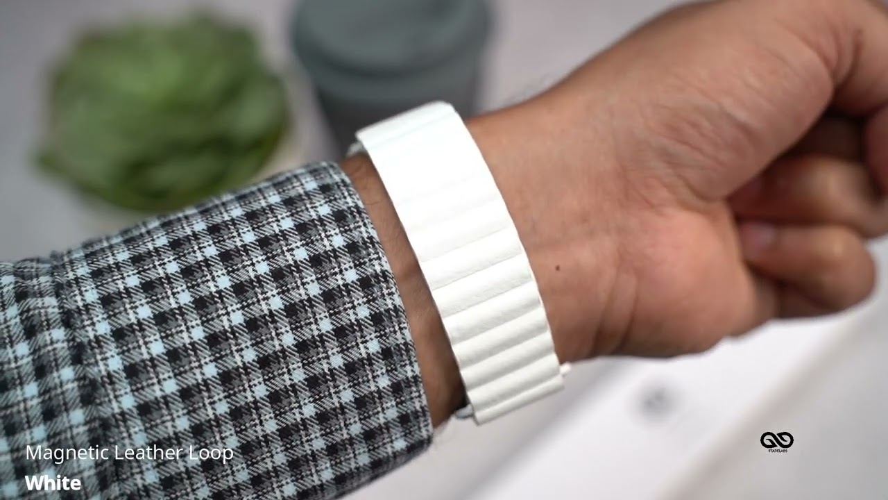 White Magnetic Leather Loop For Apple Watch 38/40/41/42/44/45mm