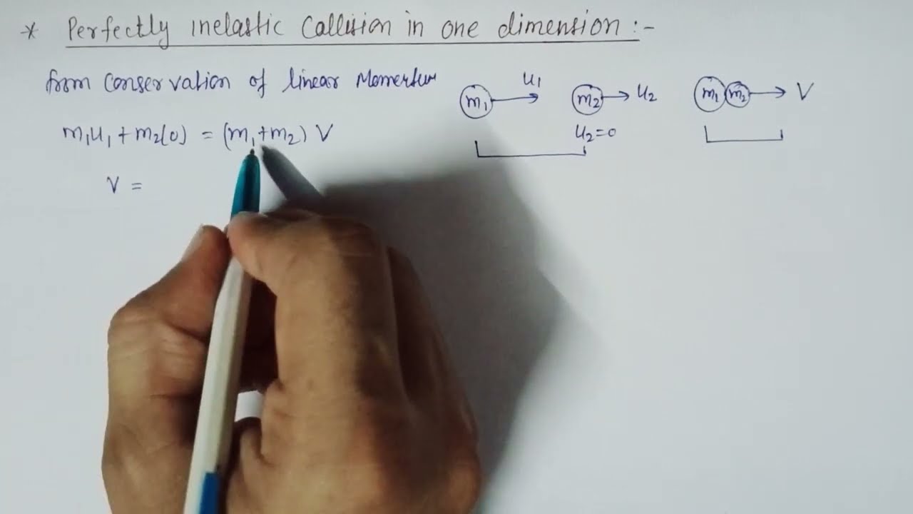 Perfectly inelastic collision in one dimension || Unit-4 || Work Energy and Power|| Class11||