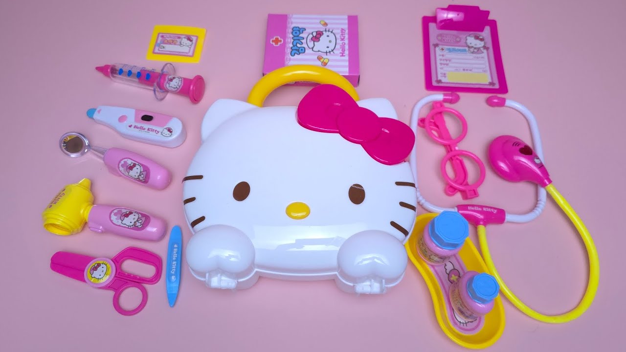 5 Minutes Satisfying With Unboxing Hello Kitty Doctor Bag Set ASMR (No Music) 