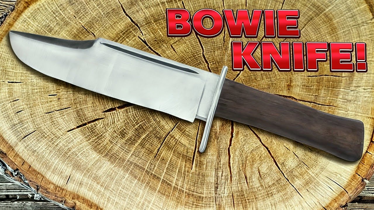 Knife Making_Impressive Bowie Knife Made From Rusted Spring Leaf