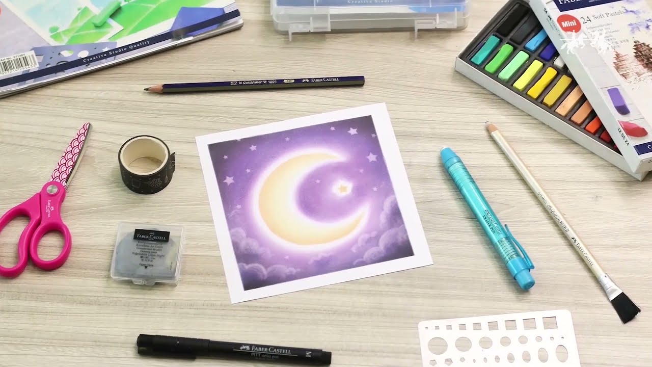 Moon Night with Soft Pastels | Nagomi Art | Faber-Castell