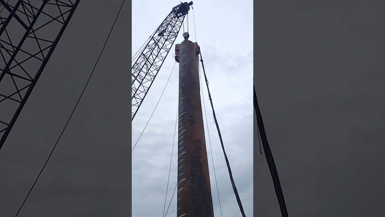 HINCADO de pilotes metálicos, puente nanay