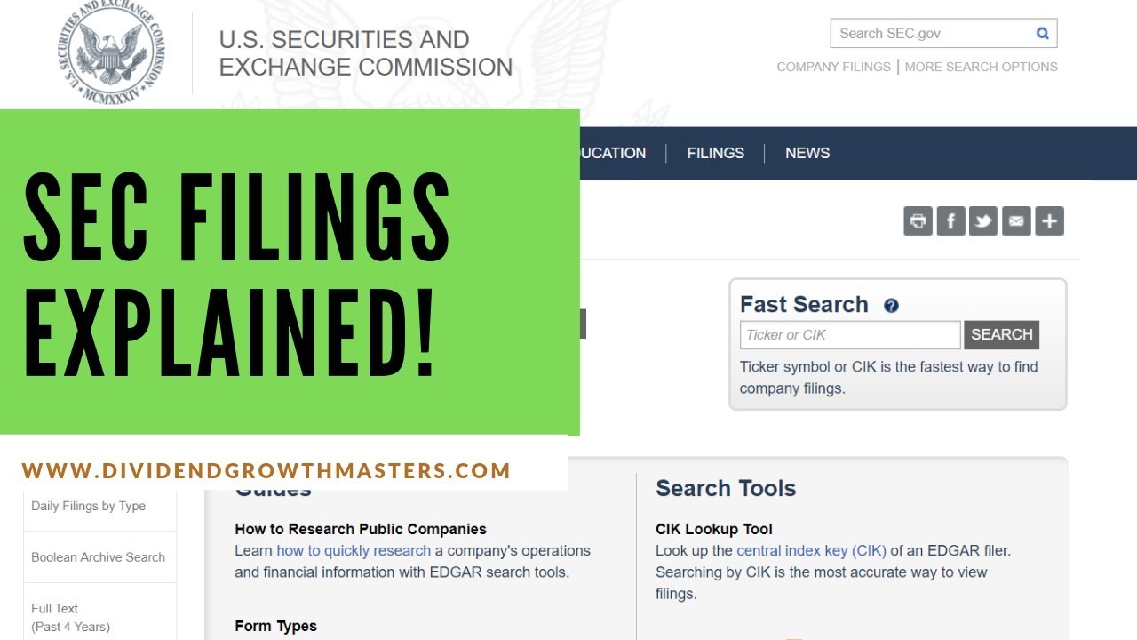 SEC Filings Explained: Overview of 10 K, 10 Q, 8K, And More!