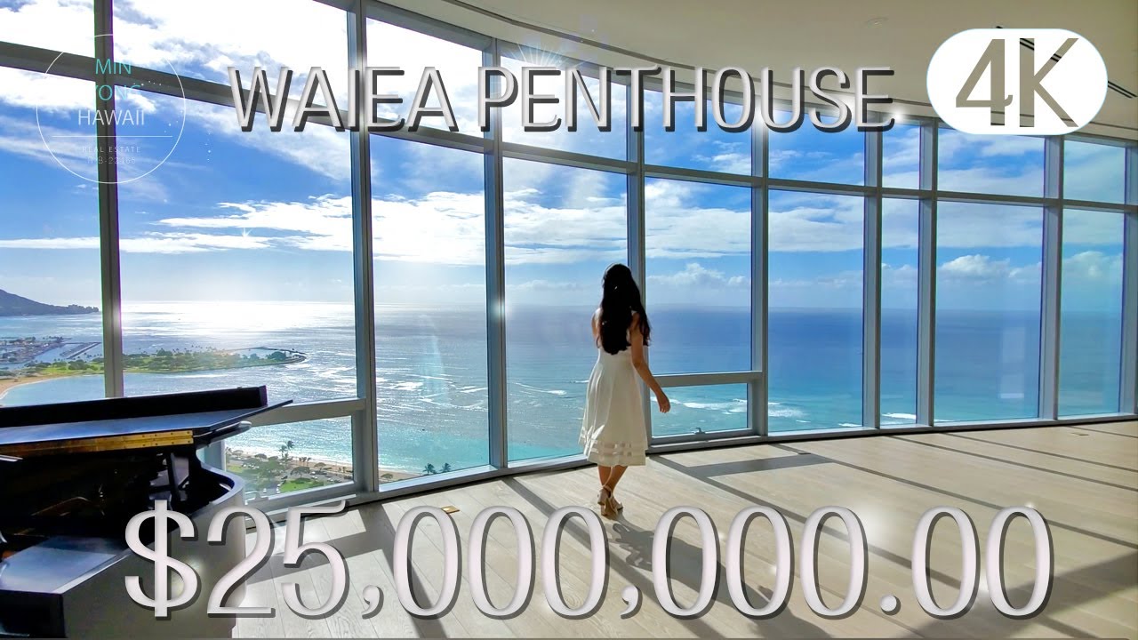 Hawaii Real Estate : $25,000,000 Penthouse Waiea (4K-Available) - Kakaako, Ala Moana Ocean