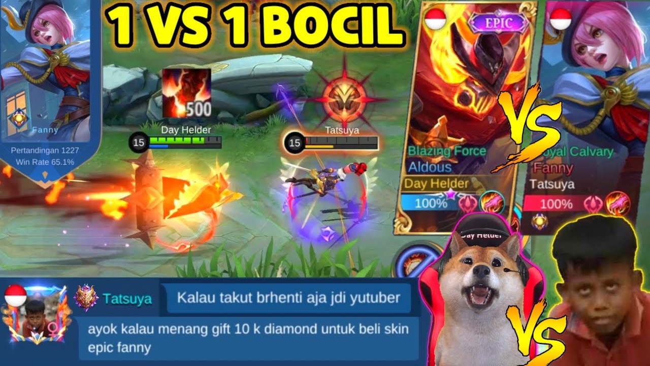BOCIL SOK KERAS PAKE FANNY NGAJAK BY 1 TARUHAN 10K DIAMONDS - 500 STACK KITA BANTAI - Mobile Legends