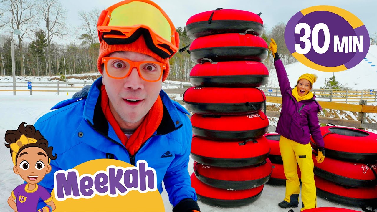Vehicle Showdown in the Snow! 🎿 | Blippi & Meekah Challenges and Games for Kids