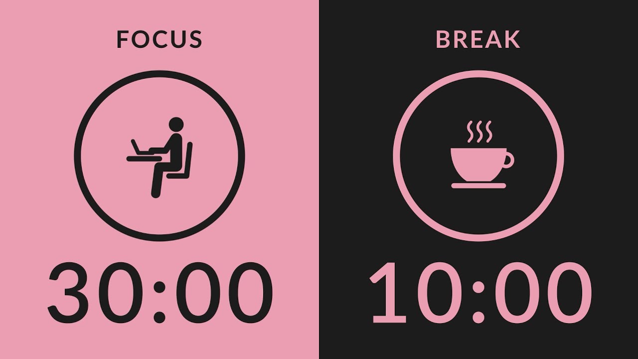 30/10 Pomodoro Timer with Pink Noise 🎧 Study with Me for Deep Focus & ADHD ✨
