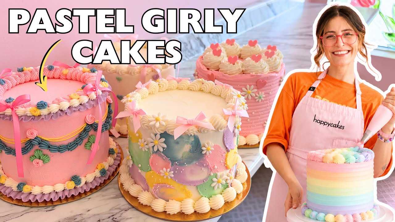 🎀 Satisfying Cake Decorating ASMR | 🌸🌼 PASTEL GIRLY CAKES🌼🌸 | [No Talking] [No Music] 🎀