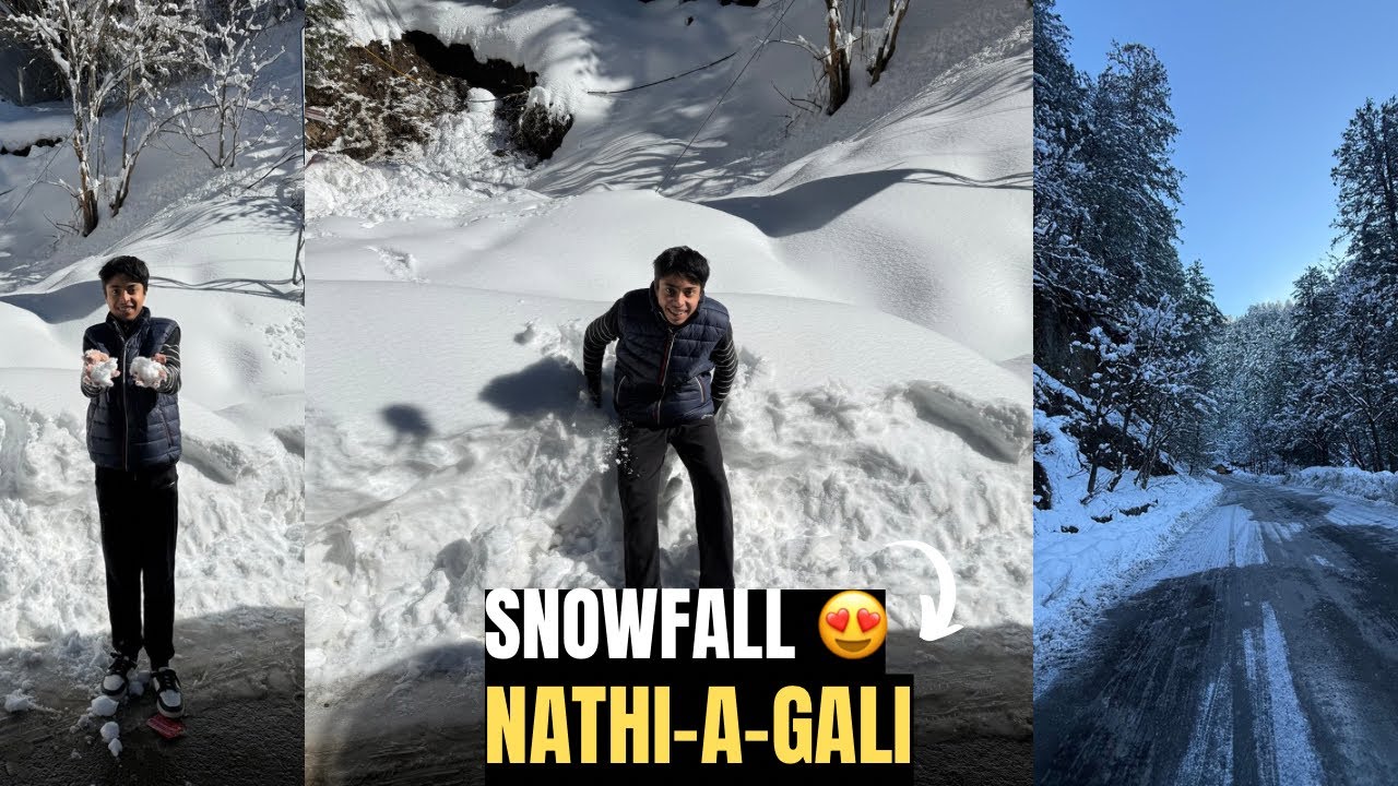 Snowfall in NAHIA GALI 😍| Live snowfall in nathia Gali mountains •