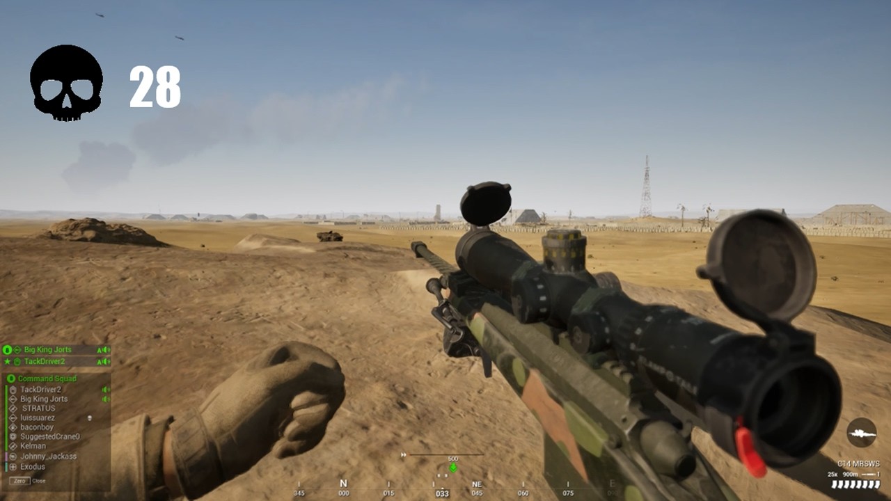 Long range sniping in the open desert