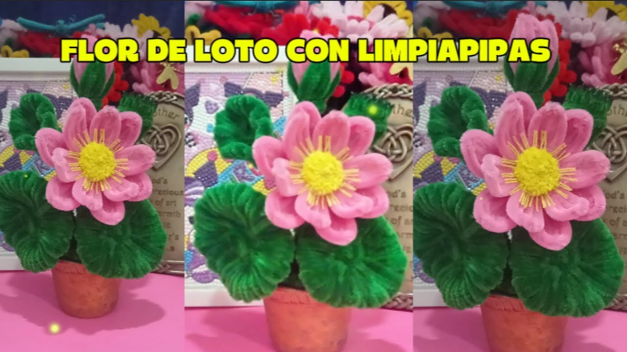 🌸 COMO HACER | FLOR DE LOTO CON LIMPIAPIPAS | MANUALIDADES | DIY CRAFTS 🌺