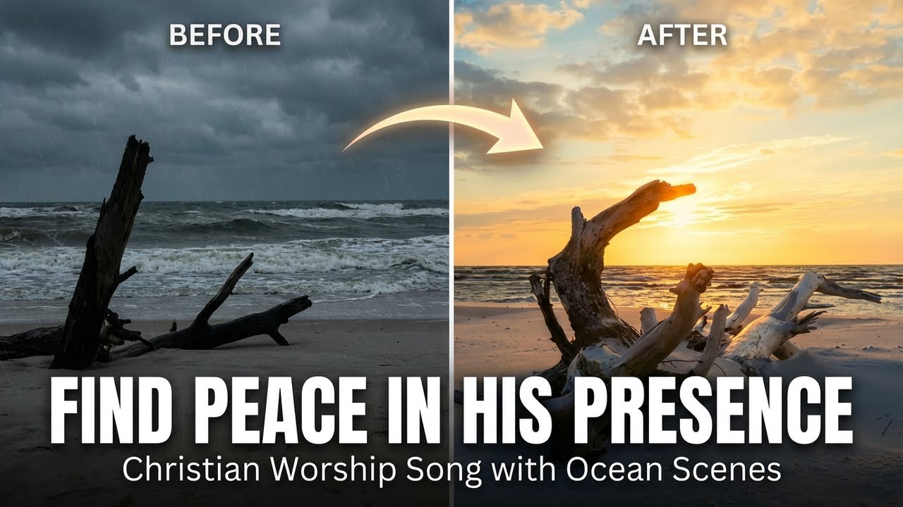 Find Peace In His Presence | Christian Worship Song with Ocean Scenes