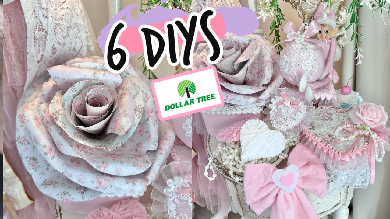 💘 ✨ 🌹НОВИНКА!! 6 поделок для самостоятельного декора из Dollar Tree: большая роза и изысканные ви...