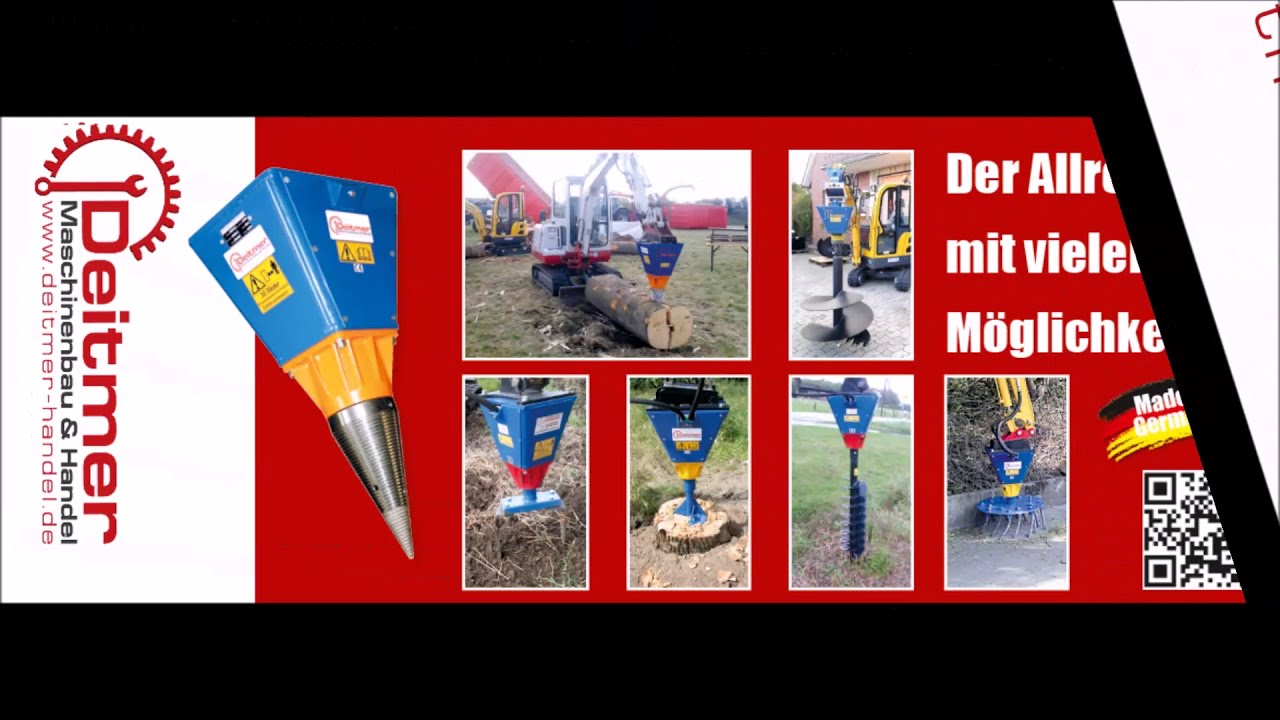 Deitmer Grundgerät mit Kegelspalter, Erdbohrer, Baumstumpfbohrer, Kreiselgrubber und Wildkrautbesen!