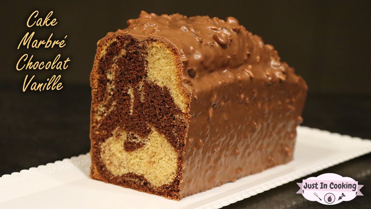 Recette de Cake Marbré Chocolat Vanille Glaçage Rocher