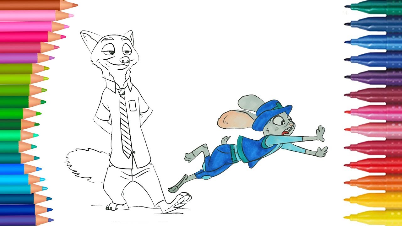 Zootopia de pintar | Dibujos Para Ni&ntilde;os | Learn Colors