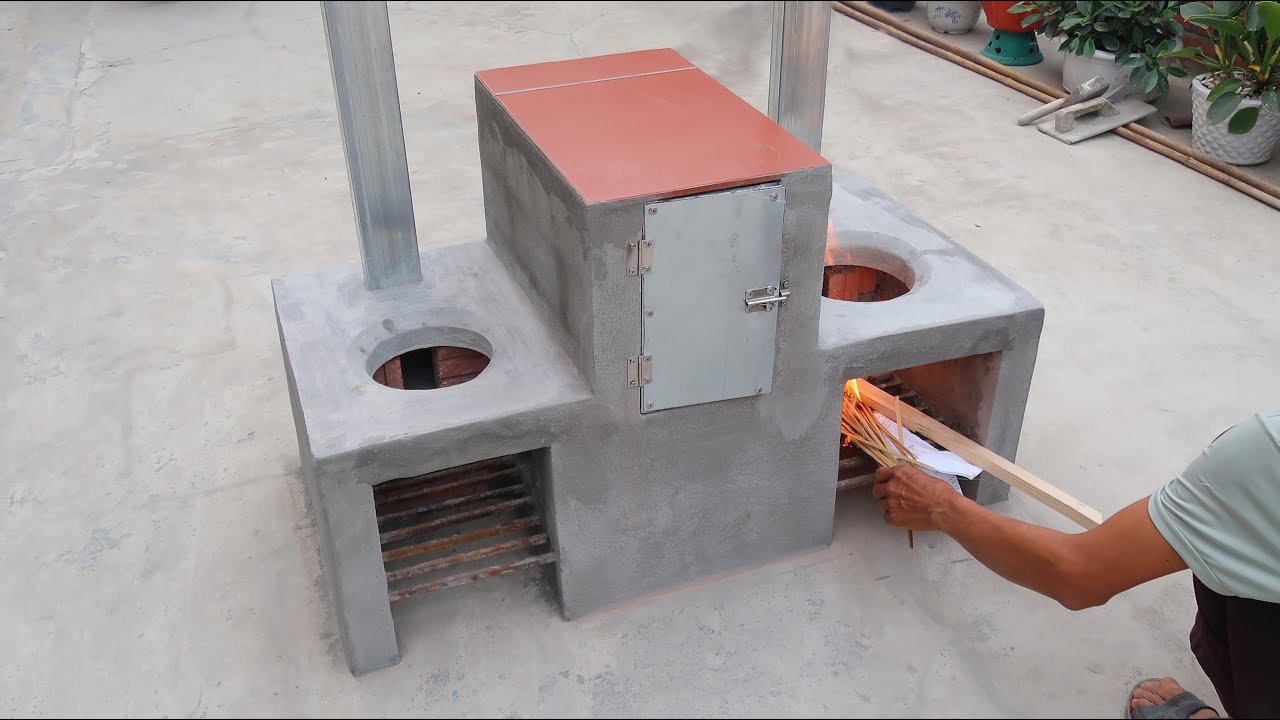 Building smoke free firewood stove, saving firewood, great