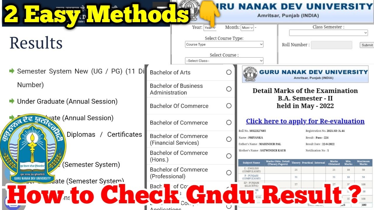 How to Check Gndu Results || 2 Easy Methods to Check GNDU Result || Gndu ka Result Kese Check Kare