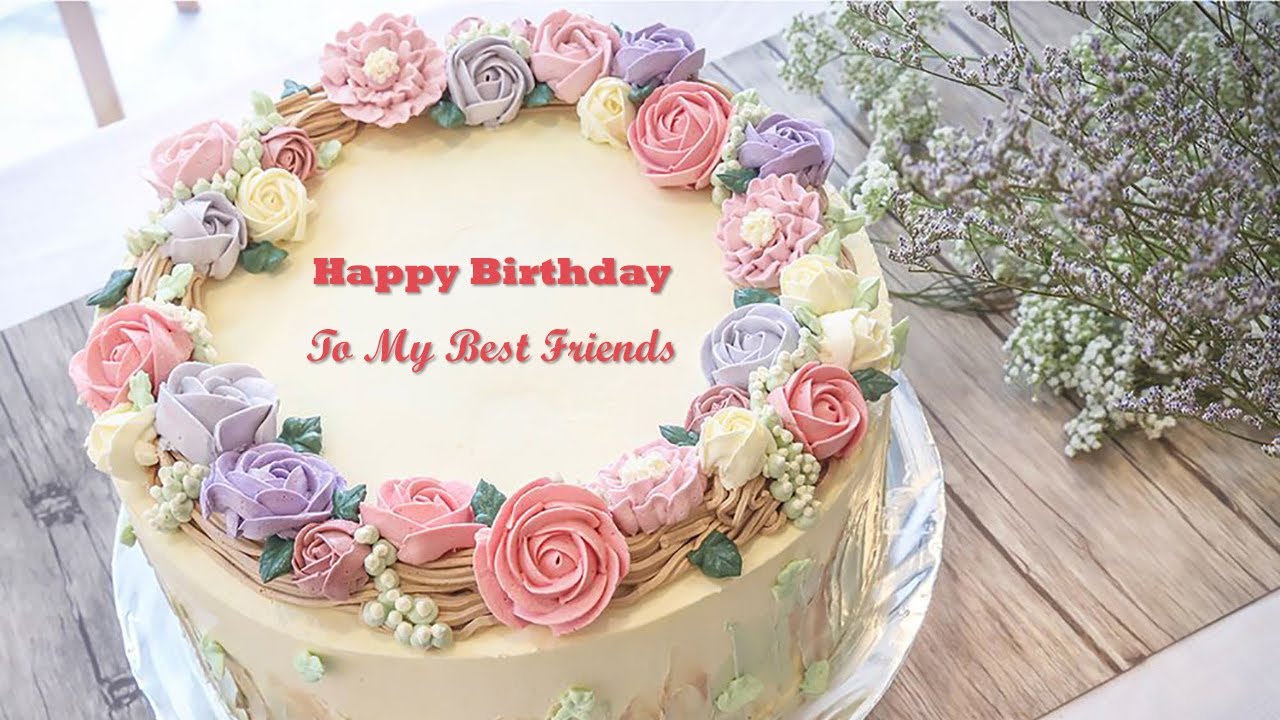 Happy birthday cake for best friend with name and photo edit