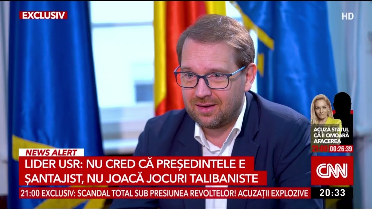 Președintele USR, Dominic Fritz, interviu la Antena 3 pe temele politice la zi.