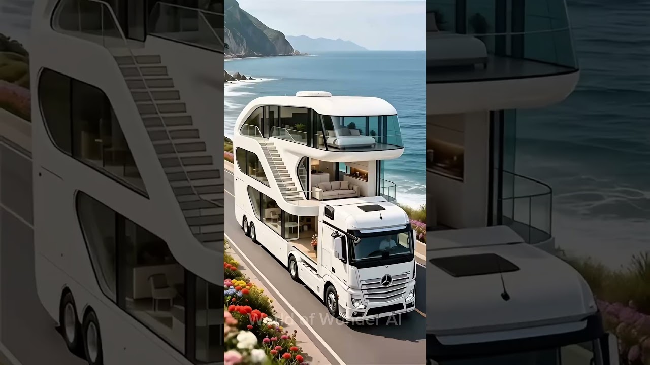 This American Highway RV Is a Glass Beach Mansion on a Road Trip 🤯