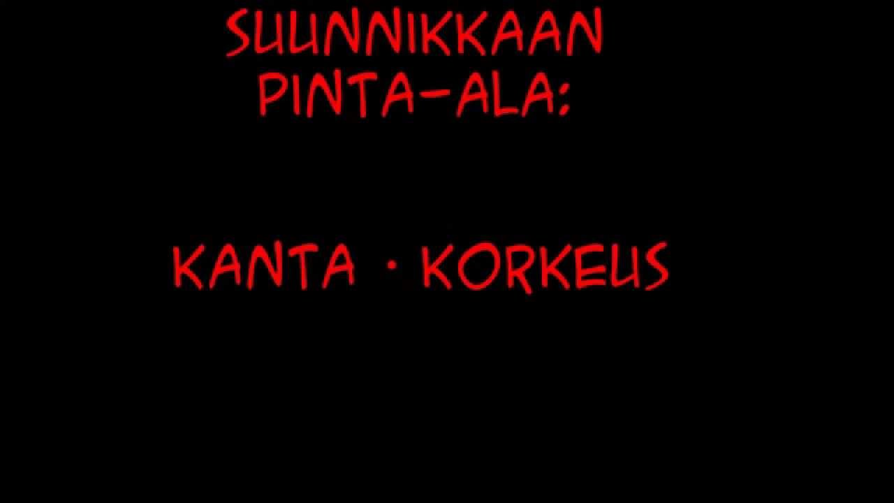 Suunnikkaan pinta-ala