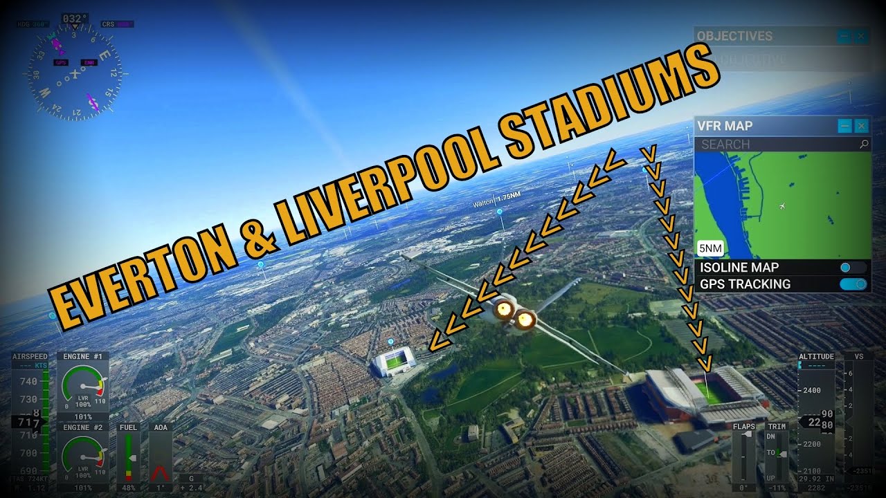 Taking A Flight Around Liverpool In An F-18 Hornet Fighter Jet (Microsoft Flight Simulator)