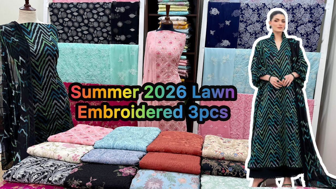 Summer 2026 Embroidered Lawn 3pcs | New Arrivals | Party wear & Simple Suits
