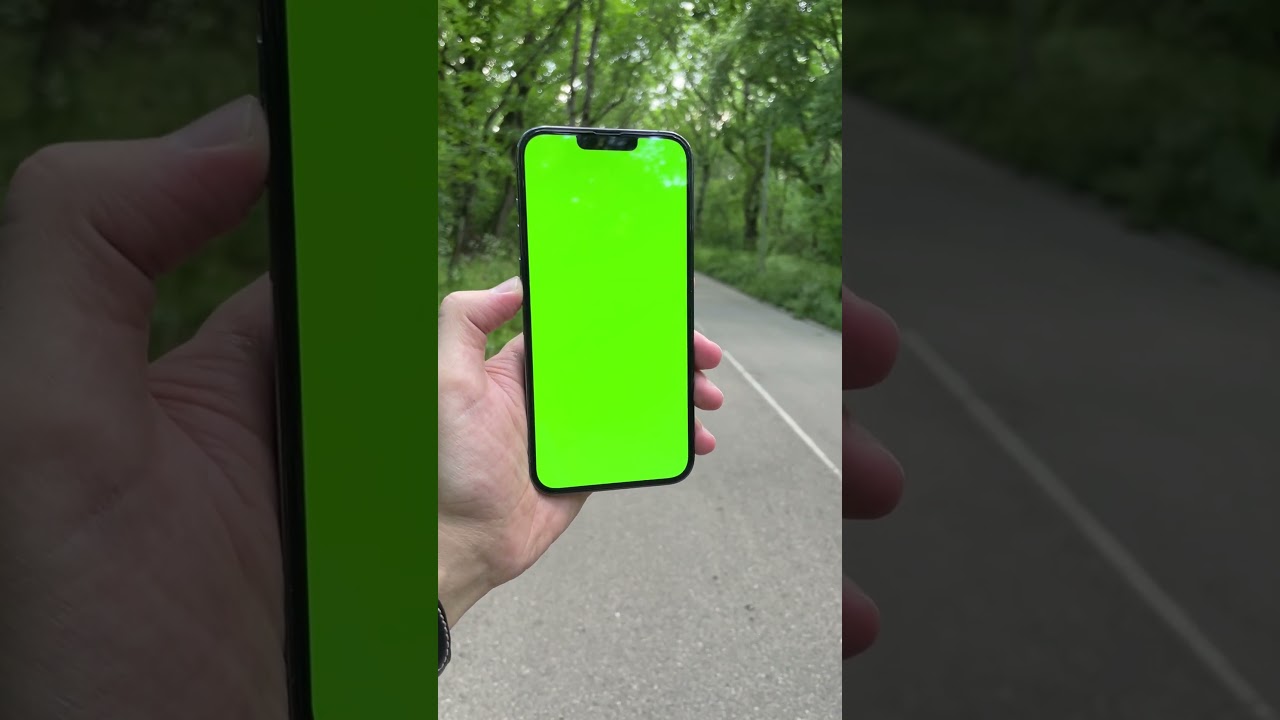 Phone in hand green screen video template free to use! #template
