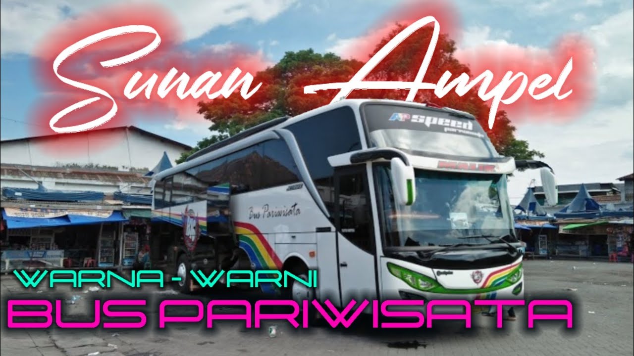 AKTIFITAS!!KELUAR MASUK BUS DI PARKIRAN WISATA RELIGI SUNAN AMPEL SURABAYA
