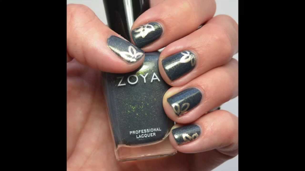 Nail Tutorial: Gold Accent Flowers