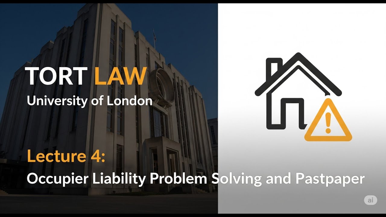 Lecture 4: Mastering Occupiers' Liability – Problem Question Approach &  Analysis (Tort Law | UoL)