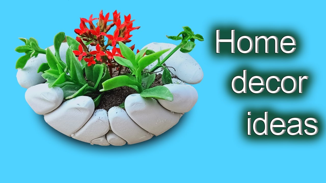 how to make beautiful cement pot by using gloves