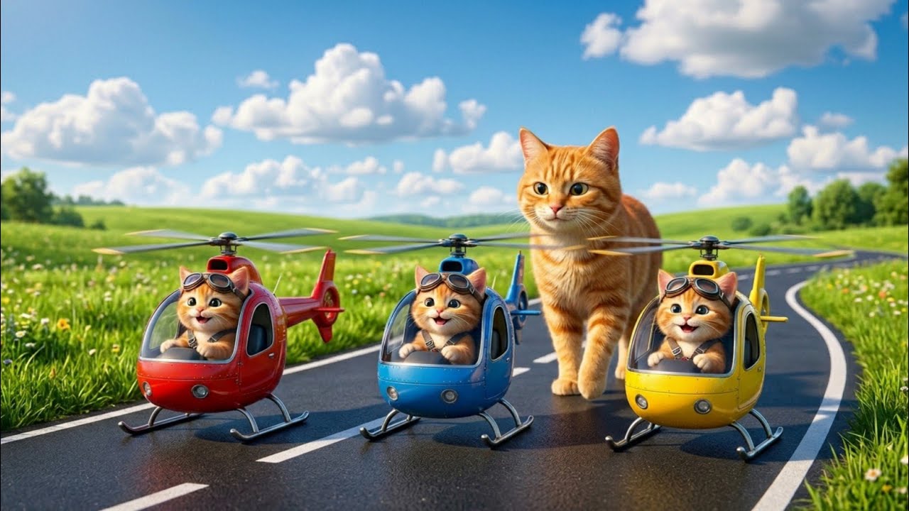 Kittens Drive Super Helicopters 🚁 on a Revenge Mission to Rescue Mama Cat form a Bully.