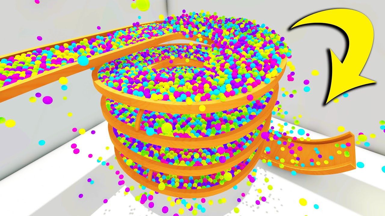 10,000 MARBLES VS HUGE MARBLE RUN - I DESTROYED IT!!! - Marble World