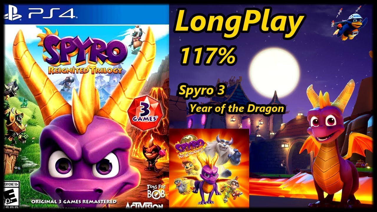Spyro Reignited Trilogy (Spyro 3 Year of the Dragon) - Longplay 117% Walkthrough (No Commentary)
