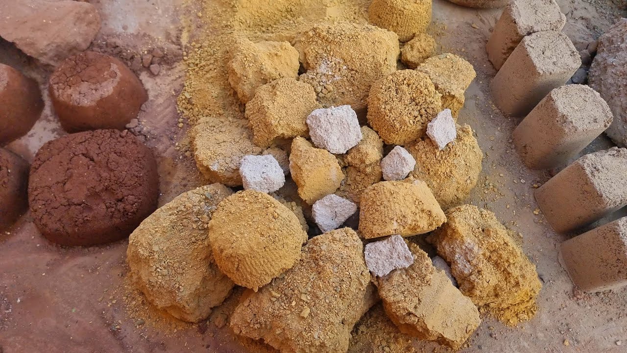 Golden and White Grainy Reused Pure Cement Floor Crumbling Sleepaid Satisfying ASMR