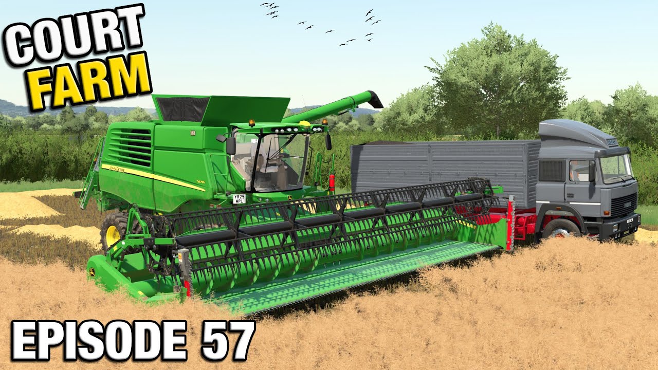 THE NEW COMBINE MAKES LIGHT WORK OF THESE FIELDS Court Farm Country Park FS22 Ep 57