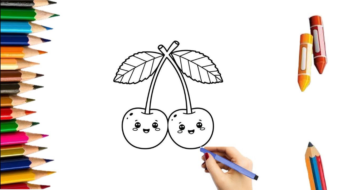 🍒How To Draw Cute Cherries/Kawaii Cherries ✨