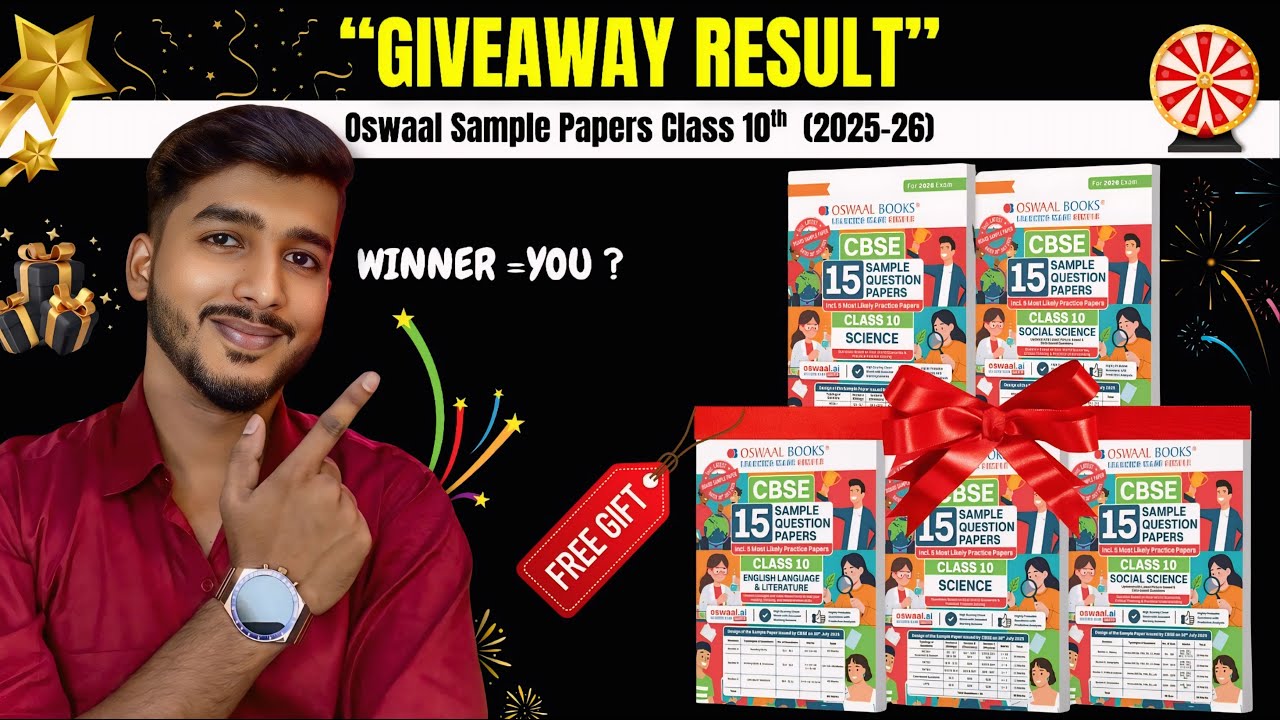 🔴 LIVE Oswaal Sample Papers Giveaway RESULT | Class 10 CBSE | Winners Announced 🎉