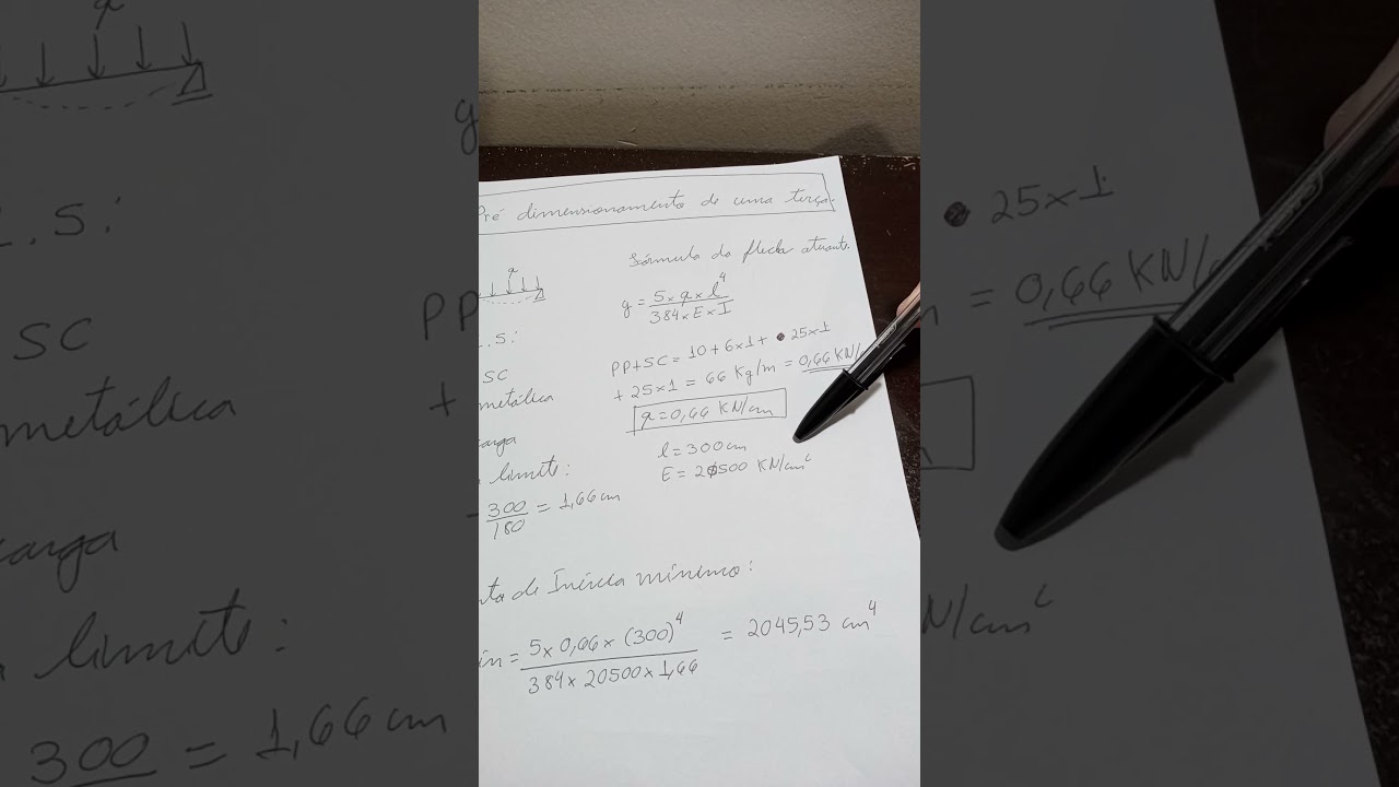 Pré dimensionamento de uma terça de cobertura.