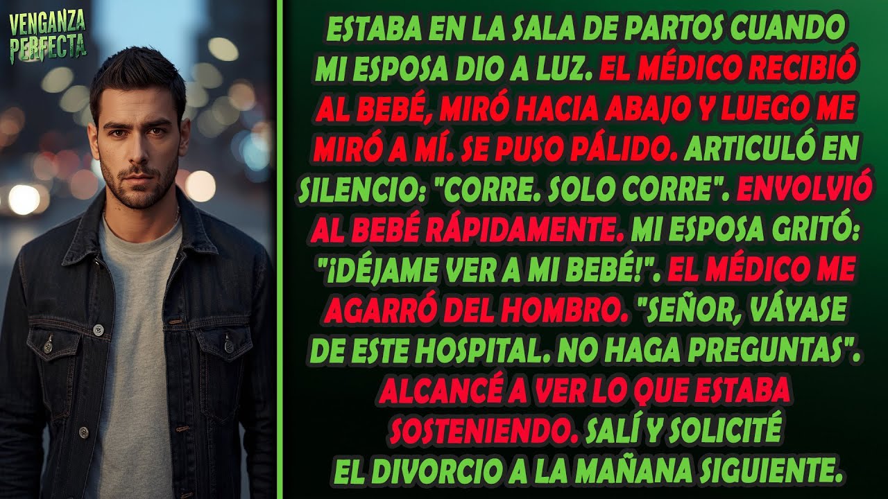 Durante el parto de mi esposa, el doctor sacó al bebé, me miró y dijo: 'Corre. Solo corre'.