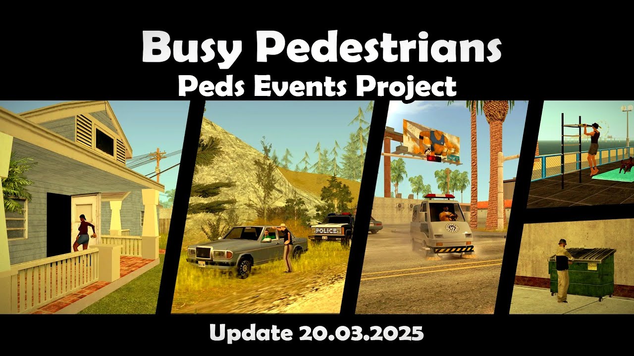 GTA San Andreas Busy Pedestrians (Peds Events Project) Update mod