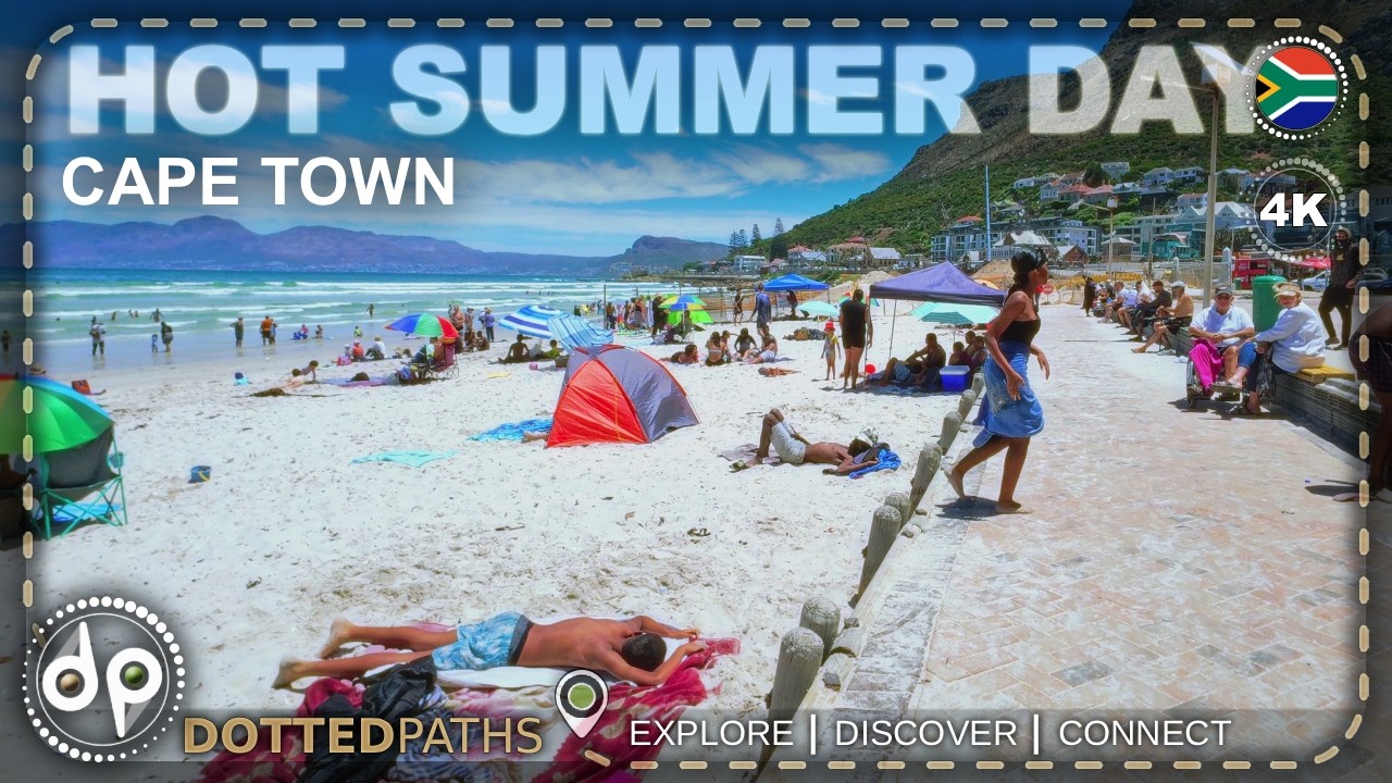 Hot Summer Day in Muizenberg 🌞 | Beach Walk & Promenade Life in Cape Town, South Africa | 4K