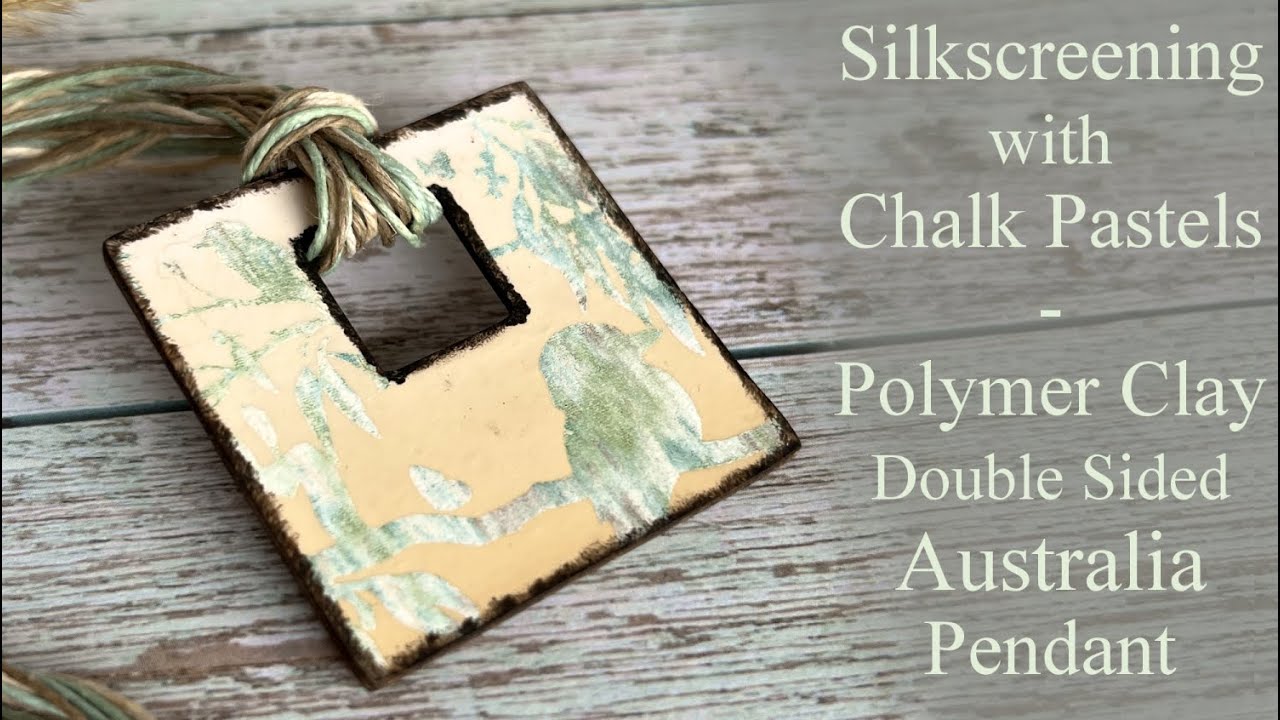 Silkscreening Polymer Clay using Chalk Pastels - Australia Polymer Clay Pendant Tutorial