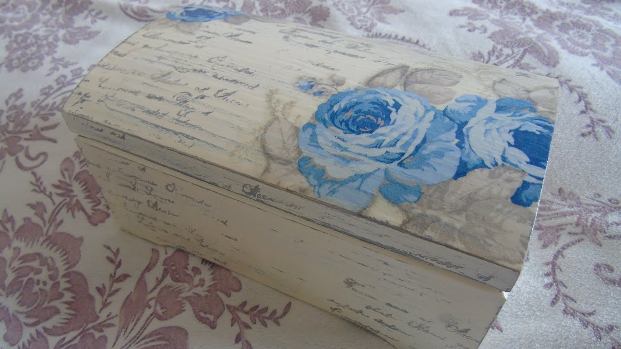 Decoupage box - decoupage on wooden box - decoupage pudełko vintage - decoupage suomi - tutorial DIY