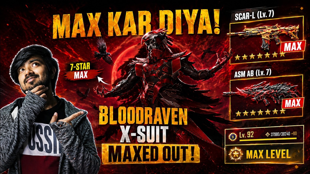 🔥 MAXING OUT BLOODRAVEN X-SUIT & SCAR-L & BLOOD MOON ASM CRATE OPENING IN BGMI 93 COLLECTION LEVEL