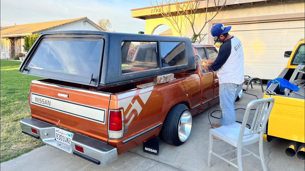CUTTING THE CAMPER SHELL TO FIT THE NISSAN 720 !