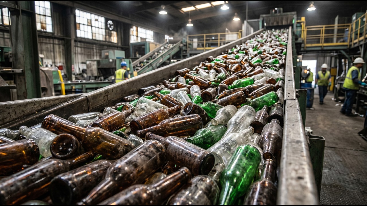 Complete Fiberglass Manufacturing Process from Recycled Glass Bottles